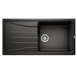 Évier cuisine en granit noir Blanco SONA XL 6S - 1 cuve égouttoir réversible - 100x50cm