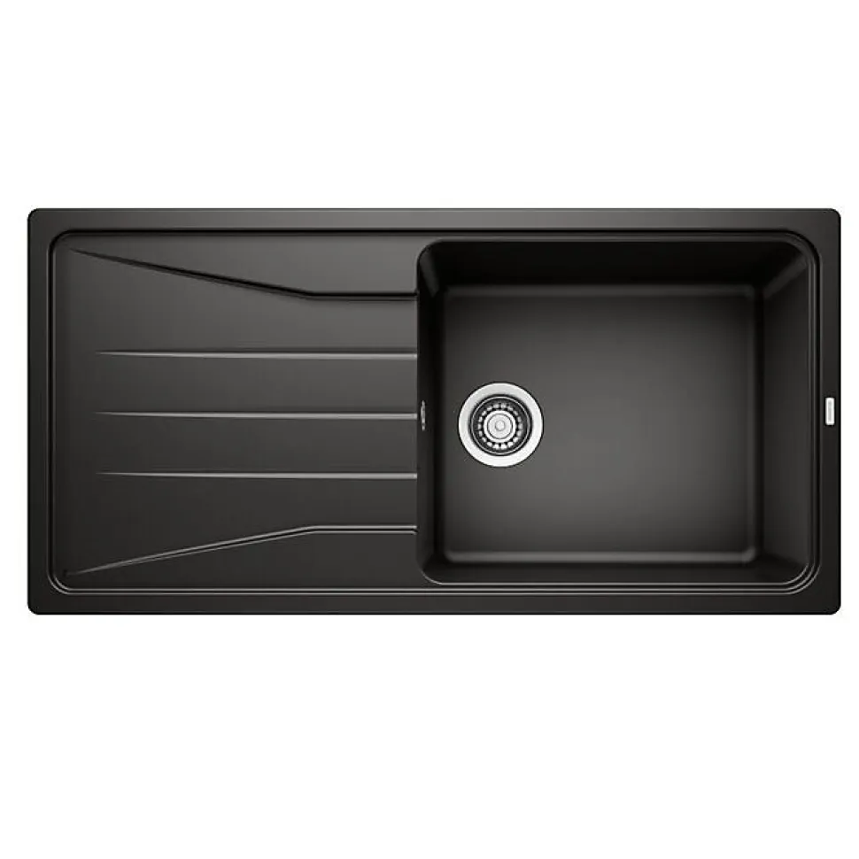 Évier cuisine en granit noir Blanco SONA XL 6S - 1 cuve égouttoir réversible - 100x50cm