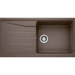 Évier cuisine en granit noir Blanco SONA XL 6S - 1 cuve égouttoir réversible - 100x50cm