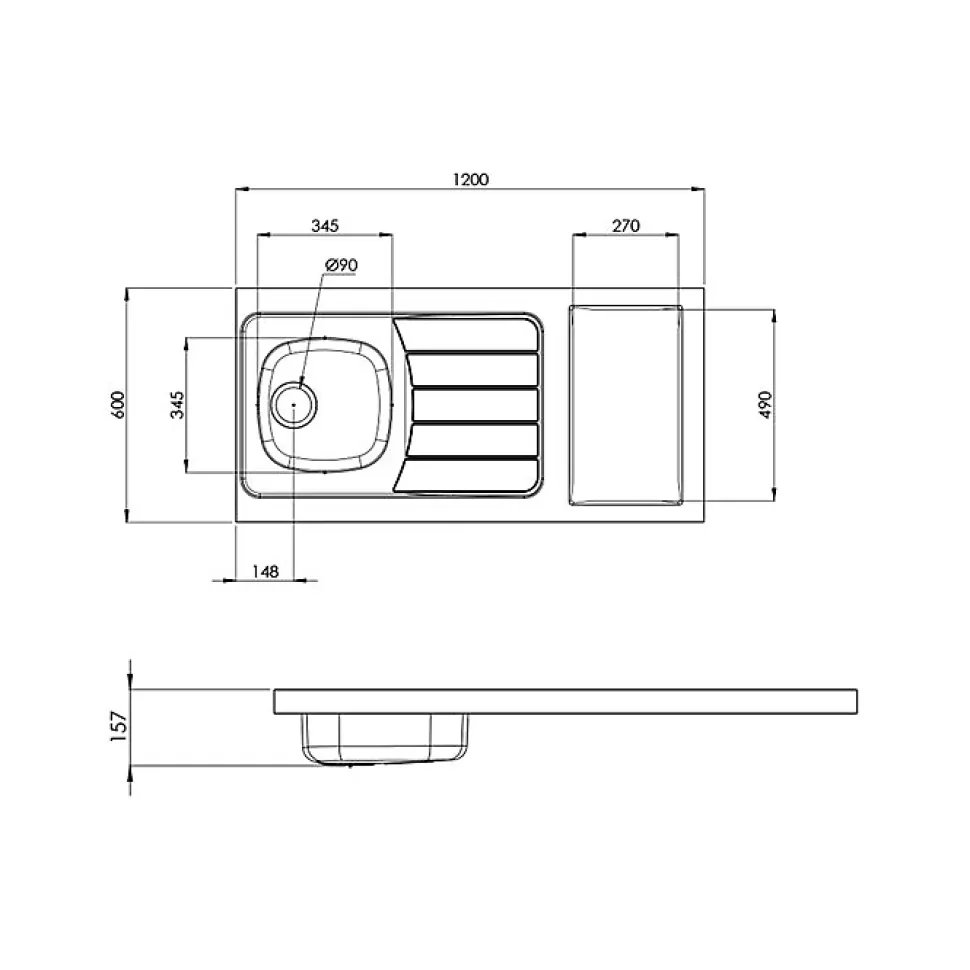 Évier cuisinette - Iséo - MODERNA - 1 cuve