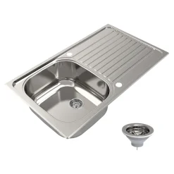 Évier de cuisine 1 cuve et 1 égouttoir en acier inoxydable Jabiri