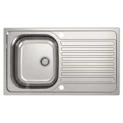 Évier de cuisine 1 cuve et 1 égouttoir en acier inoxydable Jabiri