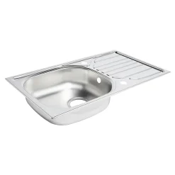 Évier de cuisine à encastrer 1 bac Turing inox satiné