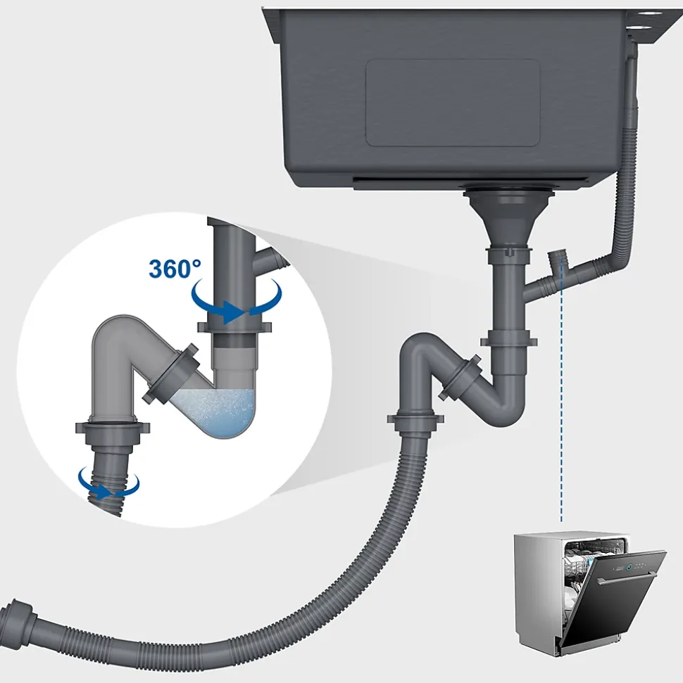 Évier de Cuisine 60 x 49 cm, Auralum MAX Évier en inox brossé, Évier 1 Bac Montage Encastré ou Supérieur