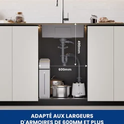 Évier de Cuisine 60 x 45 cm AVEC Mitigeur Cusine, CECIPA MAX Évier en inox , Évier 1 Bac Montage Encastré ou Supérieur