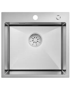 Évier de Cuisine 50 x 45 cm, CECIPA MAX Évier carré en inox brossé, Évier 1 Bac, Lavabo Cuisine Montage Encastré ou Supérieur