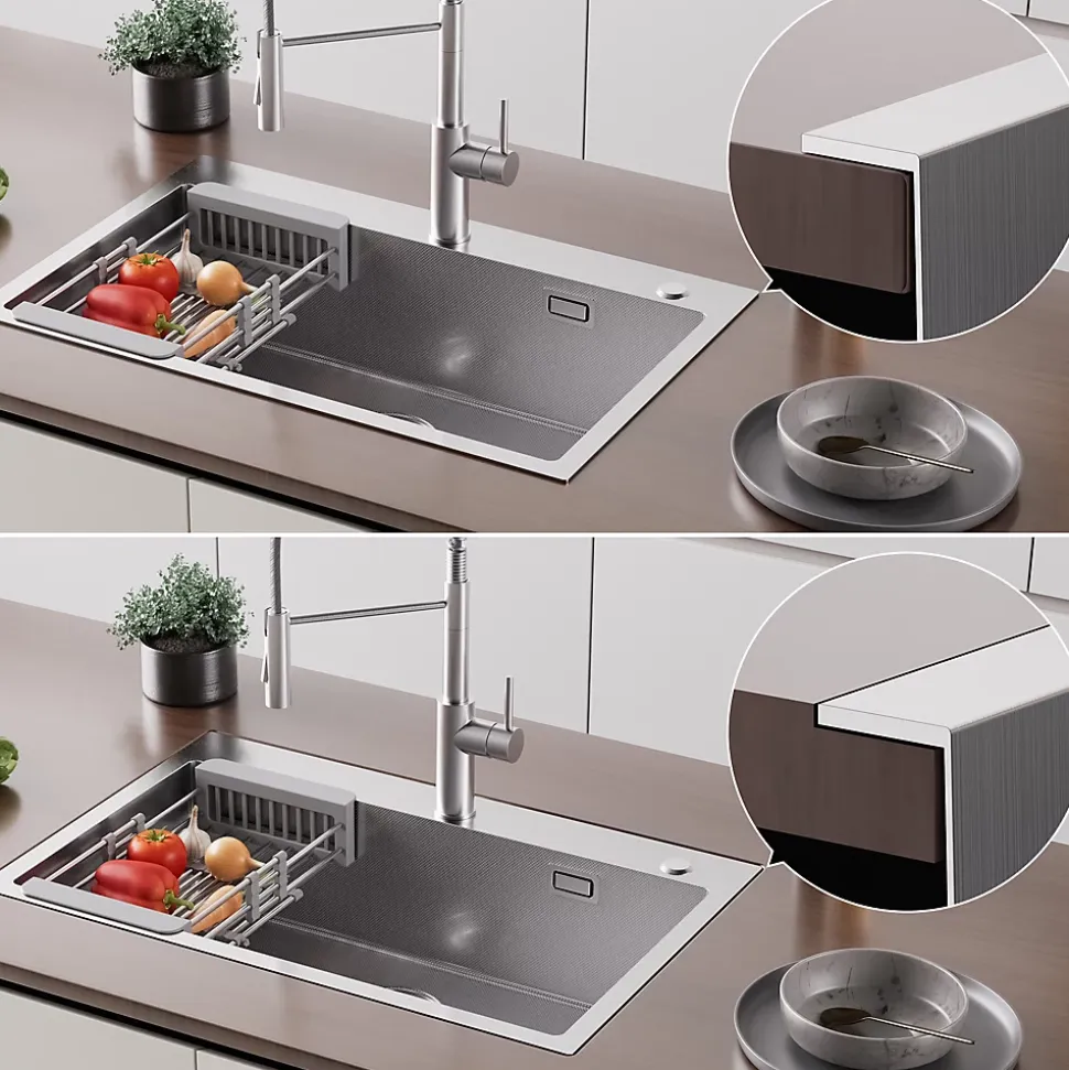 Évier de Cuisine 75 x 45 cm, Cecipa MAX Évier en Inox, Évier 1 Bac avec Panier de Drainage