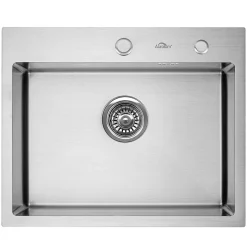 Évier de Cuisine 55 x 45 cm, CECIPA MAX Évier carré en inox brossé, Évier 1 Bac, Lavabo Cuisine Montage Encastré ou Supérieur