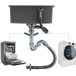 Évier de Cuisine 55 x 45 cm, CECIPA MAX Évier carré en inox brossé, Évier 1 Bac, Lavabo Cuisine Montage Encastré ou Supérieur