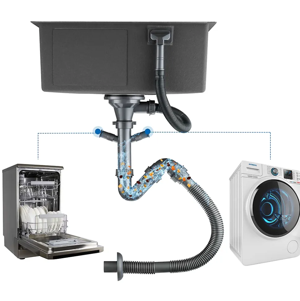 Évier de Cuisine 55 x 45 cm, CECIPA MAX Évier carré en inox brossé, Évier 1 Bac, Lavabo Cuisine Montage Encastré ou Supérieur