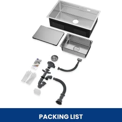 Évier de Cuisine 75 x 45 cm, Cecipa MAX Évier en Inox, Évier 1 Bac avec Panier de Drainage