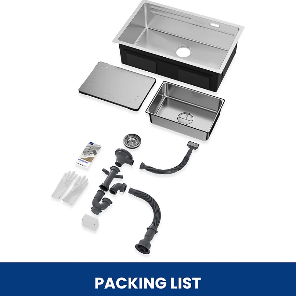 Évier de Cuisine 75 x 45 cm, Cecipa MAX Évier en Inox, Évier 1 Bac avec Panier de Drainage