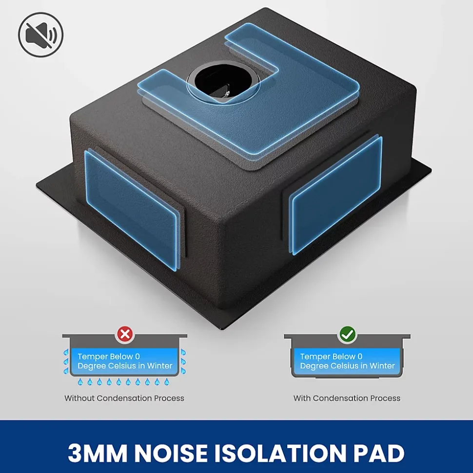 Évier de Cuisine 50 x 45 cm, CECIPA MAX Évier carré en inox brossé, Évier 1 Bac, Lavabo Cuisine Montage Encastré ou Supérieur