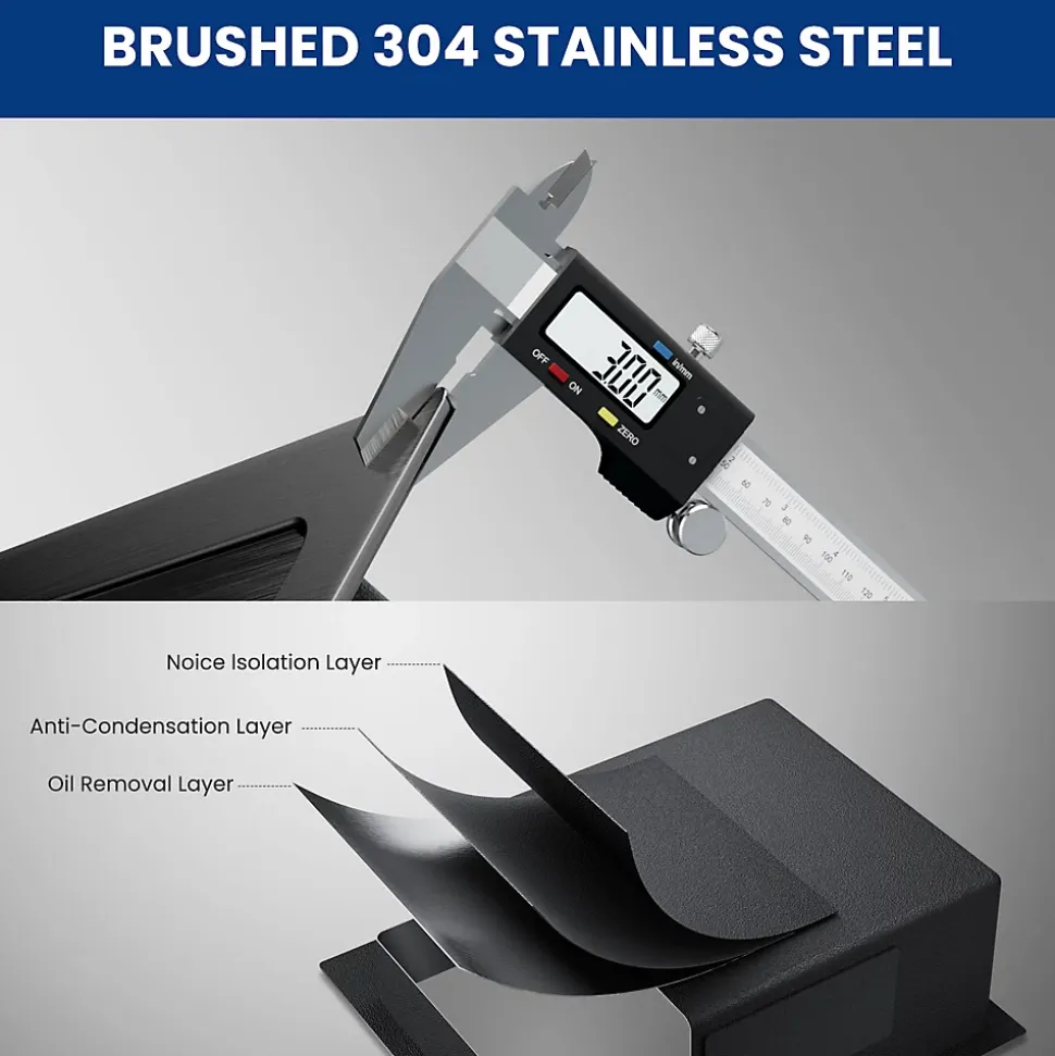 Évier de Cuisine 50 x 45 cm, CECIPA MAX Évier carré en inox brossé, Évier 1 Bac, Lavabo Cuisine Montage Encastré ou Supérieur