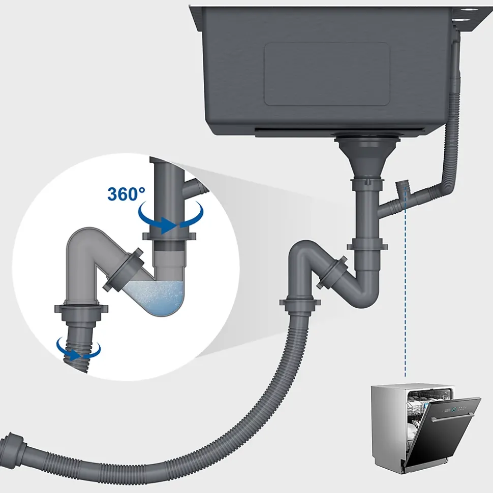Évier de Cuisine 50 x 45 cm, SOFETIY MAX Évier en inox brossé, Évier 1 Bac Montage Encastré ou Supérieur