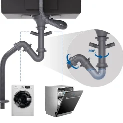 Évier de Cuisine 55 x 44 cm, SOFETIY MAX Évier en inox brossé, Évier 1 Bac Montage Encastré ou Supérieur