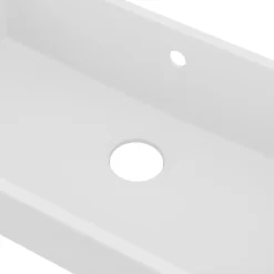 Évier de cuisine en composite de quartz blanc 1 bac à encastrer GoodHome Sorrel