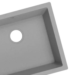 Évier de cuisine en composite de quartz gris mat 1 bac à encastrer GoodHome Sorrel