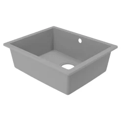 Évier de cuisine en composite de quartz gris mat 1 bac à encastrer GoodHome Sorrel