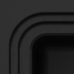 Évier de cuisine en composite de quartz noir 1 bac à encastrer GoodHome Romesco + égouttoir