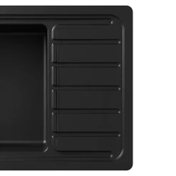 Évier de cuisine en composite de quartz noir 1 bac à encastrer GoodHome Romesco + égouttoir