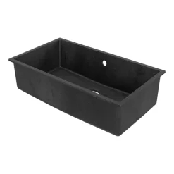 Évier de cuisine en composite de quartz noir 1 bac à encastrer GoodHome Sorrel