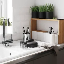 Évier de cuisine en céramique blanche 1 bac à encastrer Burbank