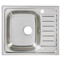 Évier de cuisine en inox poli 1 bac à encastrer Sagan