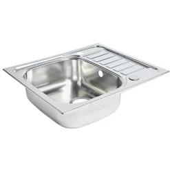 Évier de cuisine en inox poli 1 bac à encastrer Sagan