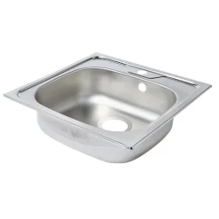 Évier de cuisine en inox satiné 1 bac à encastrer Gamow