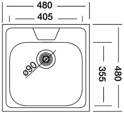 Évier de cuisine en inox satiné 1 bac à encastrer Gamow