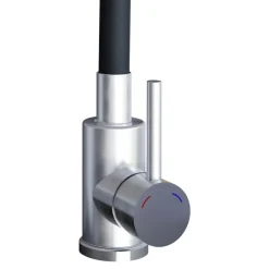 Évier de cuisine en résine noir à encastrer 1 bac avec égouttoir et robi flexible Fossum