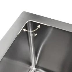 Évier de Cuisine Inox Argent 60x45x20cm 1 bac avec Vidage rapide et haut débit