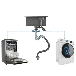 Évier de Cuisine inox brossé 45 x 45 cm, Auralum MAX Évier 1 Bac, Lavabo Cuisine Montage Encastré ou Supérieur, Évier carré