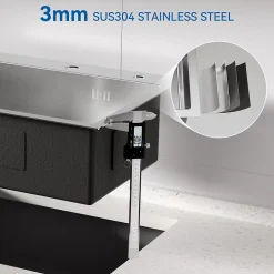 Évier de Cuisine inox brossé 55 x 45 cm, CECIPA MAX Évier 1 Bac, Lavabo Cuisine Montage encastrer + Distributeur de Savon