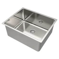 Évier de cuisine sous-plan 1 cuve XS en acier inoxydable Villach GoodHome