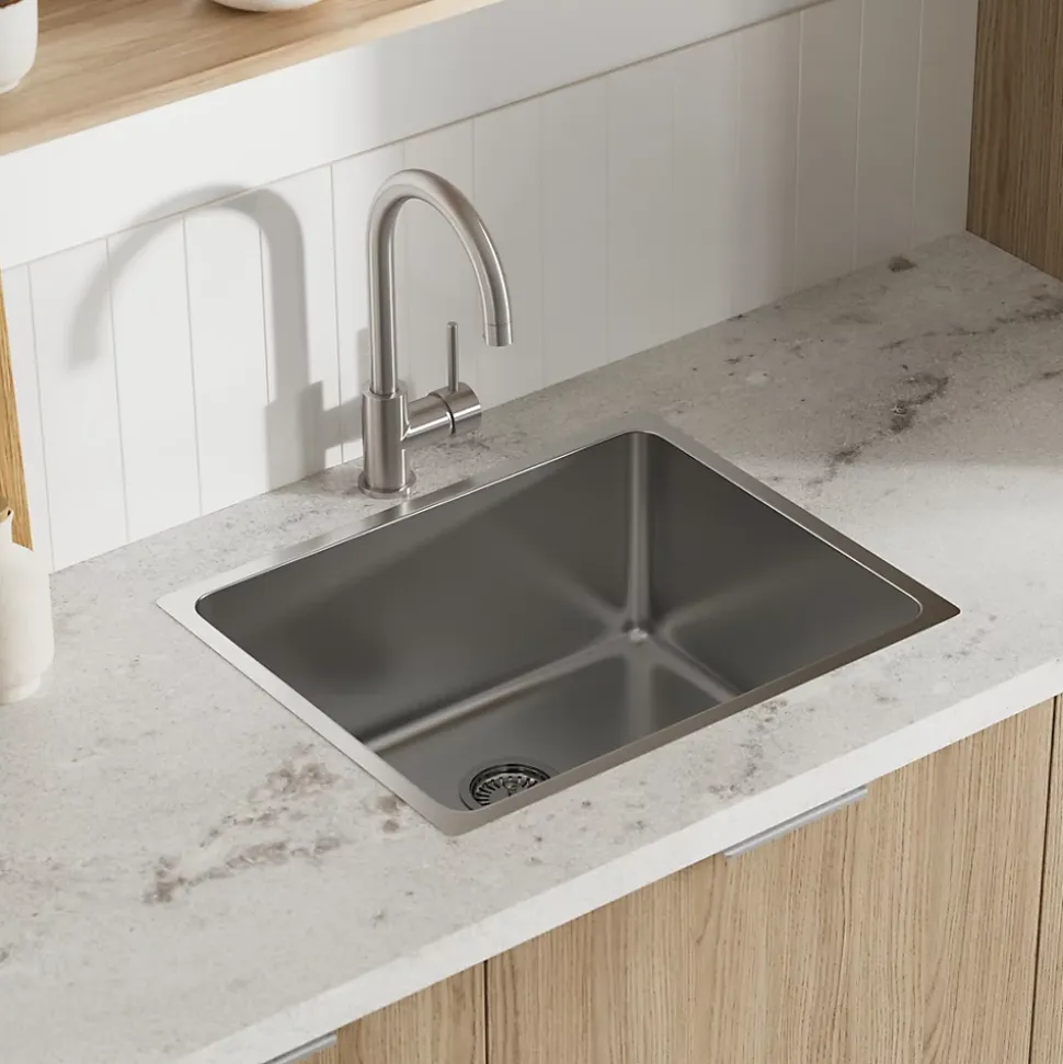 Évier de cuisine sous-plan 1 cuve XS en acier inoxydable Villach GoodHome