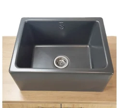 Évier de cuisine timbre d'office Belfast anthracite 1 bac