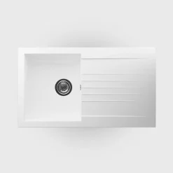 Évier en composite blanc 1 bac à encastrer Karta