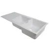 Évier en composite de quartz blanc 2 bacs à encastrer Galvani