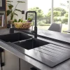 Évier en composite de quartz noir 2 bacs à encastrer Galvani