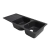 Évier en composite de quartz noir 2 bacs à encastrer Arber