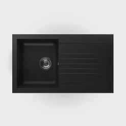 Évier en composite noir 1 bac à encastrer Karta