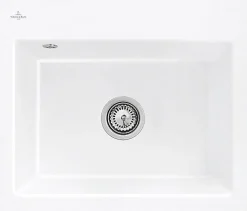 Évier en céramique 1 cuve à encastrer Villeroy & Boch Subway blanc brillant