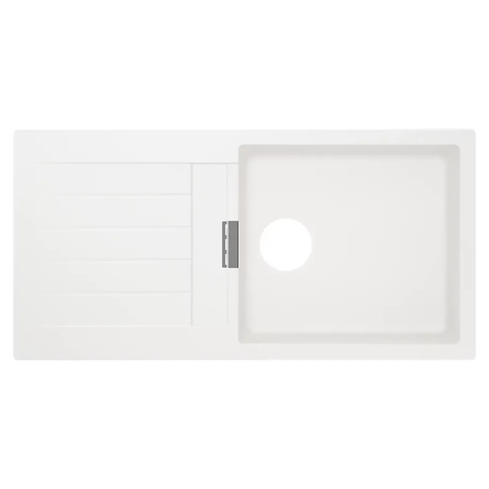 Évier en granit blanc 1 bac à encastrer Galvani