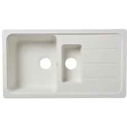 Évier en granit blanc 1,5 bacs à encastrer Arber
