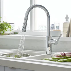 Évier en granit blanc 1,5 bacs à encastrer Arber