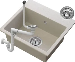 Évier en Granit Granitan Milos avec Siphon - 1 Pièce