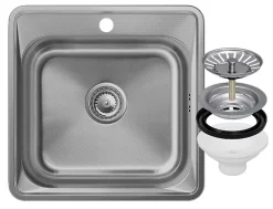 Évier en granit inoxydable Turi48 Unité simple avec siphon