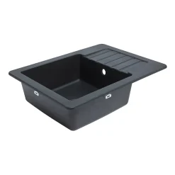Évier en granit noir 1 bac à encastrer Burnell